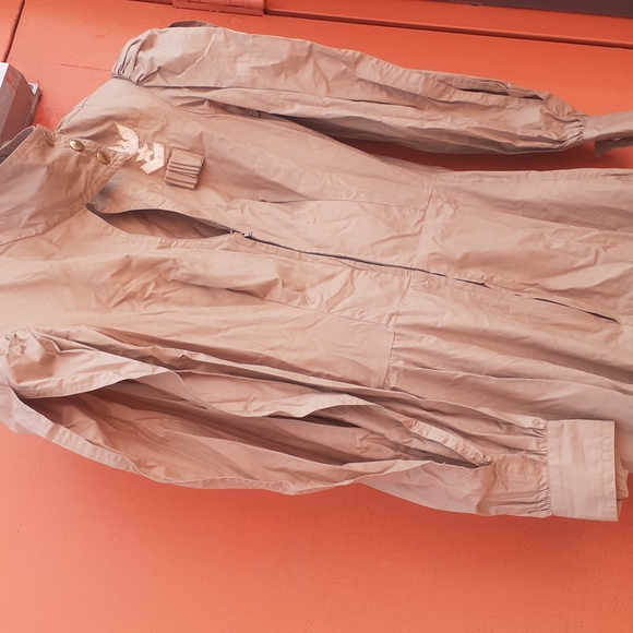 Vintage Cotton military ARMY Jumpsuit PEEKABOO SLIT SLEEVES SLIT PANT Cargo sz 8 - Picture 11 of 16